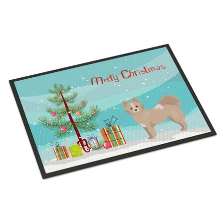 Carolines Treasures 18 x 27 in. Tan Pomchi Christmas Tree Indoor or Outdoor Mat CK3860MAT